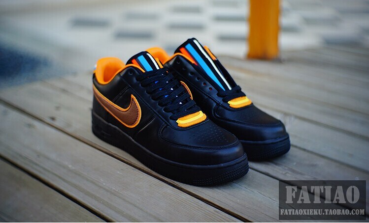 Riccardo Tisci Nike R.T. Air Force 1 Low Blue Yellow Shoes - Click Image to Close